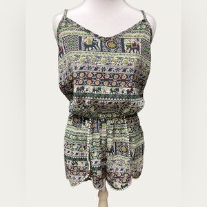 Cefian Boho‎ Elephant Motif Romper Size S